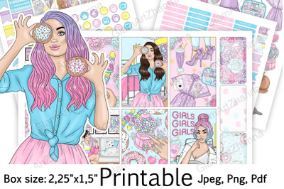 Sweet Girl Printable Stickers 2&2C;25&amp;quot;x1&2C;5&amp;quot;