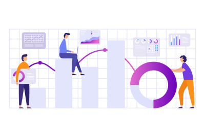 Market business analytics, analysis chart and graphic