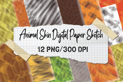 animal skin digital paper sketch