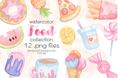 Watercolor Fast Food ClipArt