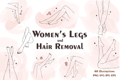 Woman&#039;s Legs and Hair removal