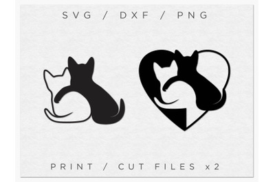 Cats in love, Cats SVG, Print Cats PNG, Kittens