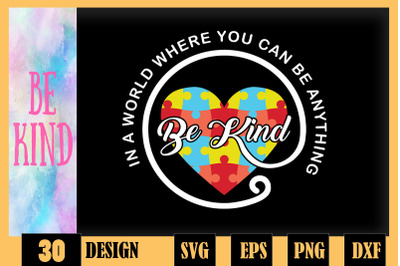 Be Kind Puzzle Pieces Heart