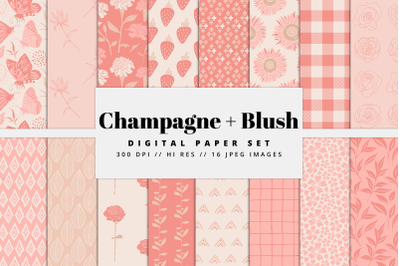 Champagne Blush Digital Paper Set