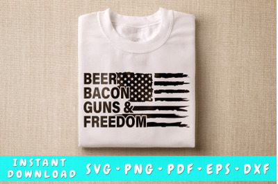 Beer Bacon Guns &amp;amp; Freedom SVG