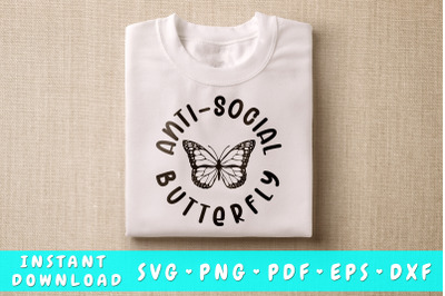 Anti Social Butterfly SVG