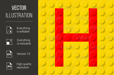 Letter H in construction kit.