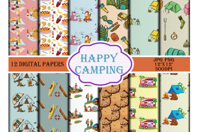Happy Camping Pattern Sublimation Bundle