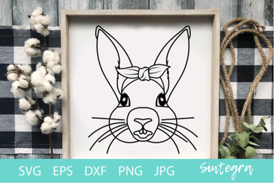 Lovely Bunny With Bandana SVG File