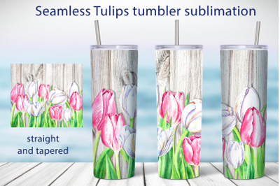 Floral tumbler sublimation Spring 20oz skinny wrap design