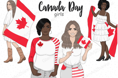 Canada Day Girls Clipart