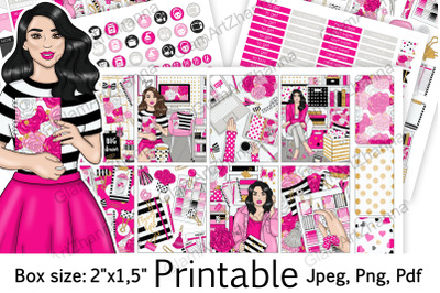 Planner Girl Printable Stickers 2&amp;quot;x1&2C;5&amp;quot;