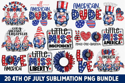 4th Of July Sublimation PNG Bundle