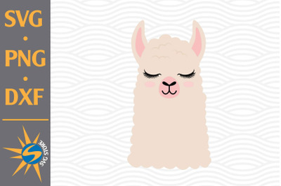 Llama Head SVG, PNG, DXF Digital Files Include