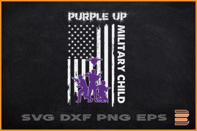 Military Child Month US Flag Purple Up