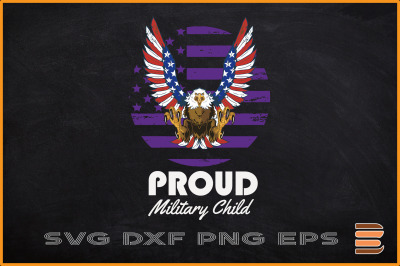 Pround Military Child Eagle US Flag