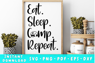 Eat Sleep Camp Repeat SVG