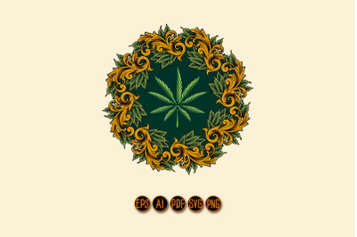 Classic luxury weed mandala ornament