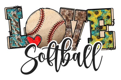 Love Softball Sport Lovers Sublimation