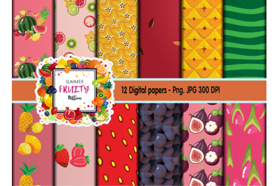 Summer Fruits Digital Papers Png