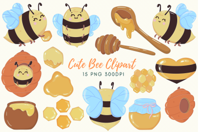 Cute Honey Bee Clipart Illustration