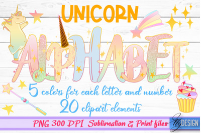 Unicorn Alphabet | Rainbow Sublimation | Birthday Unicorn