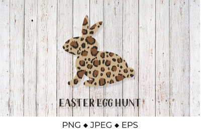 Easter bunny leopard print sublimation. Easter egg hunt