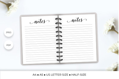 Notes Page Printable. Planner Printable. To-do list template