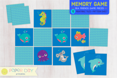 Printable Ocean Memory Game