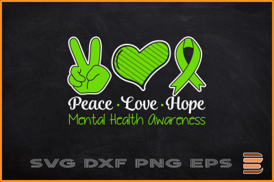 Peace Love Hope Mental Health Awareness