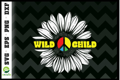 Wild Child Peace sign sunflower