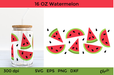 Watermelon Libbey Can Glass 16 OZ Wrap. Watermelon SVG.