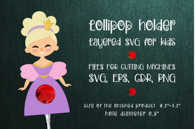 Princess Lollipop Holder Template