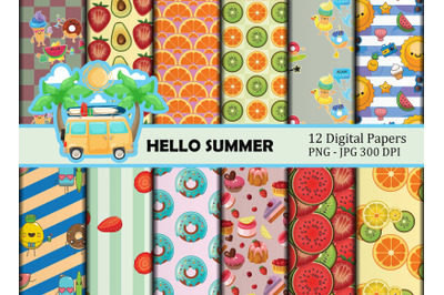 Seamless Hello Summer Digital Paper