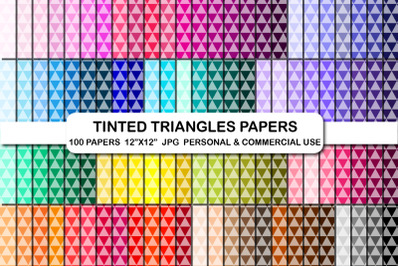 Tinted Triangles Pattern JPG Digital Paper Pack Shape Papers