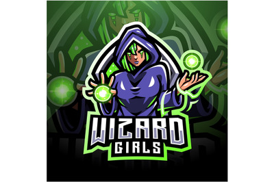 Wizard girls esport mascot logo design
