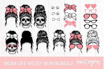 Mom Life Messy Bun Bundle Svg File