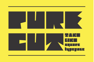 PURECUT-Square Typeface