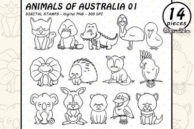 Cute AUSTRALIAN Animals - Digital stamps