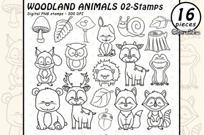 WOODLAND Animals digital stamps