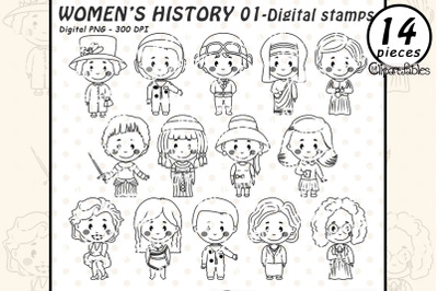 WOMEN&#039;S HISTORY digital stamps