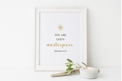 Christian poster&2C; Ephesians 2&3A;10&2C; Encouraging verse&2C; Home wall decor