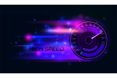 Speedometer background. Speed techno timer, action car speeding. Abstr