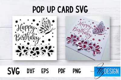 Pop Up Card SVG | 3d Card SVG | Birthday Pop Up | Butterfly