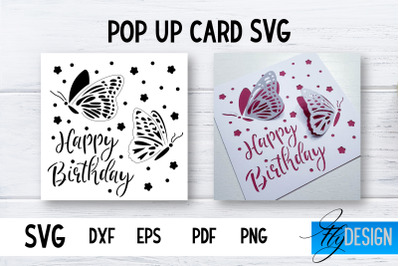 Pop Up Card SVG | 3d Card SVG | Birthday Pop Up | Butterfly