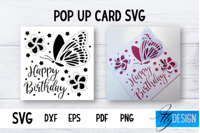 Pop Up Card SVG | 3d Card SVG | Birthday Pop Up | Butterfly