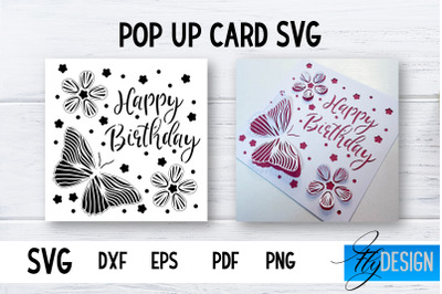 Pop Up Card SVG | 3d Card SVG | Birthday Pop Up | Butterfly