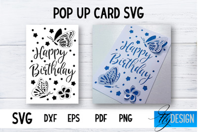 Pop Up Card SVG | 3d Card SVG | Birthday Pop Up | Butterfly