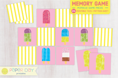 Printable Popsicle Memory Game