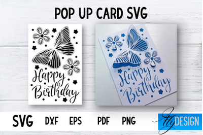 Pop Up Card SVG | 3d Card SVG | Birthday Pop Up | Butterfly